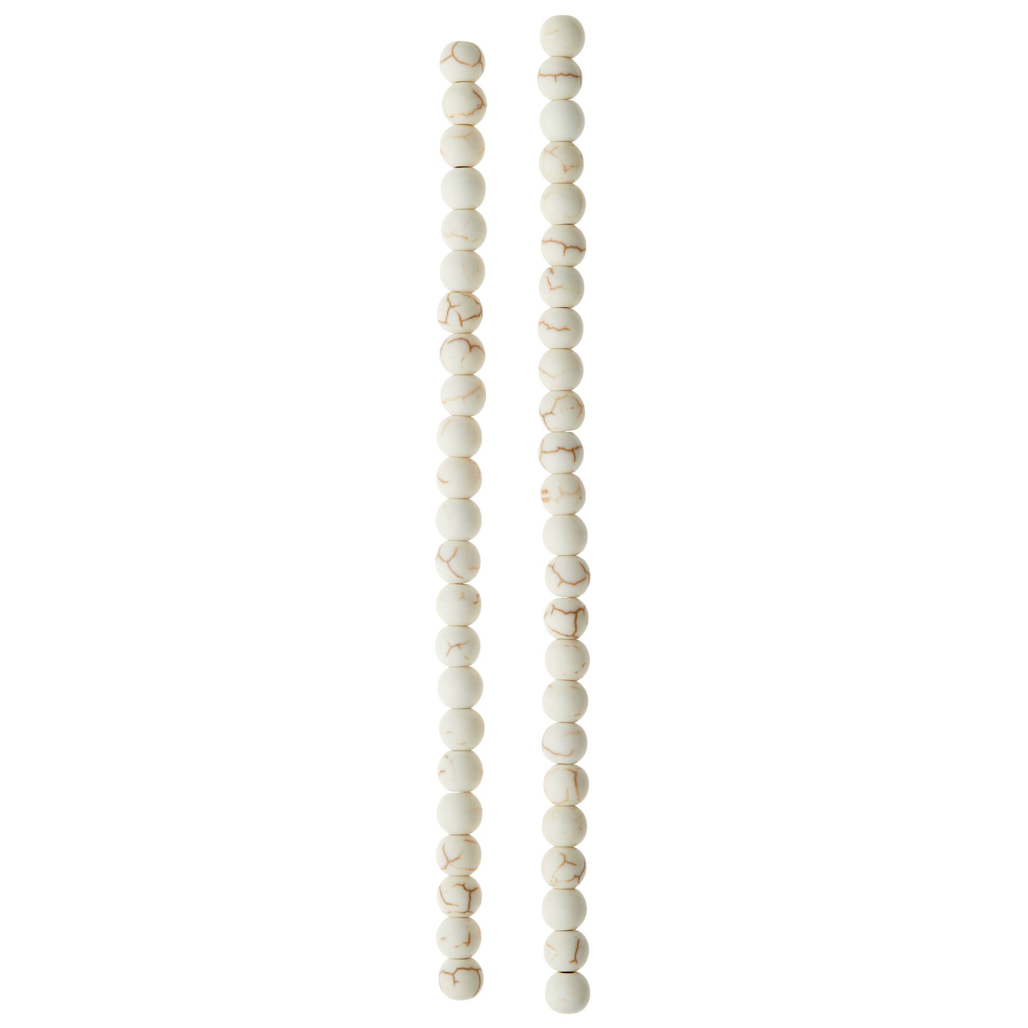 White Crackle Dyed Howlite Round Beads, 6mm by Bead Landing™